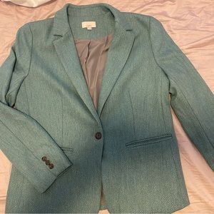 Loft blue herring bone womens blazer